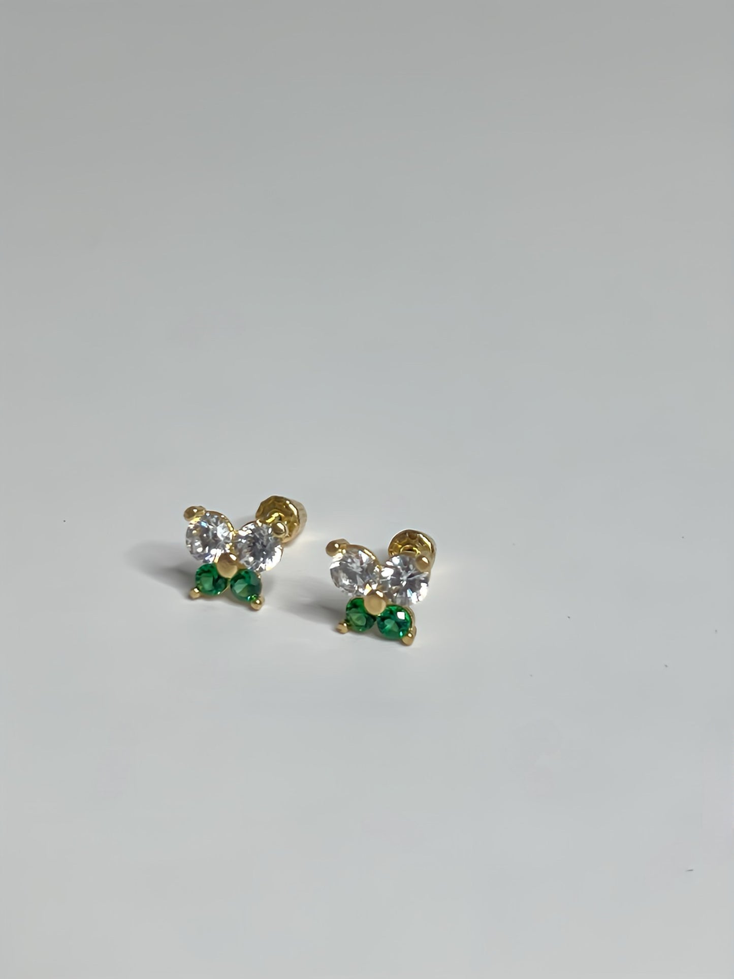 Green butterfly earrings