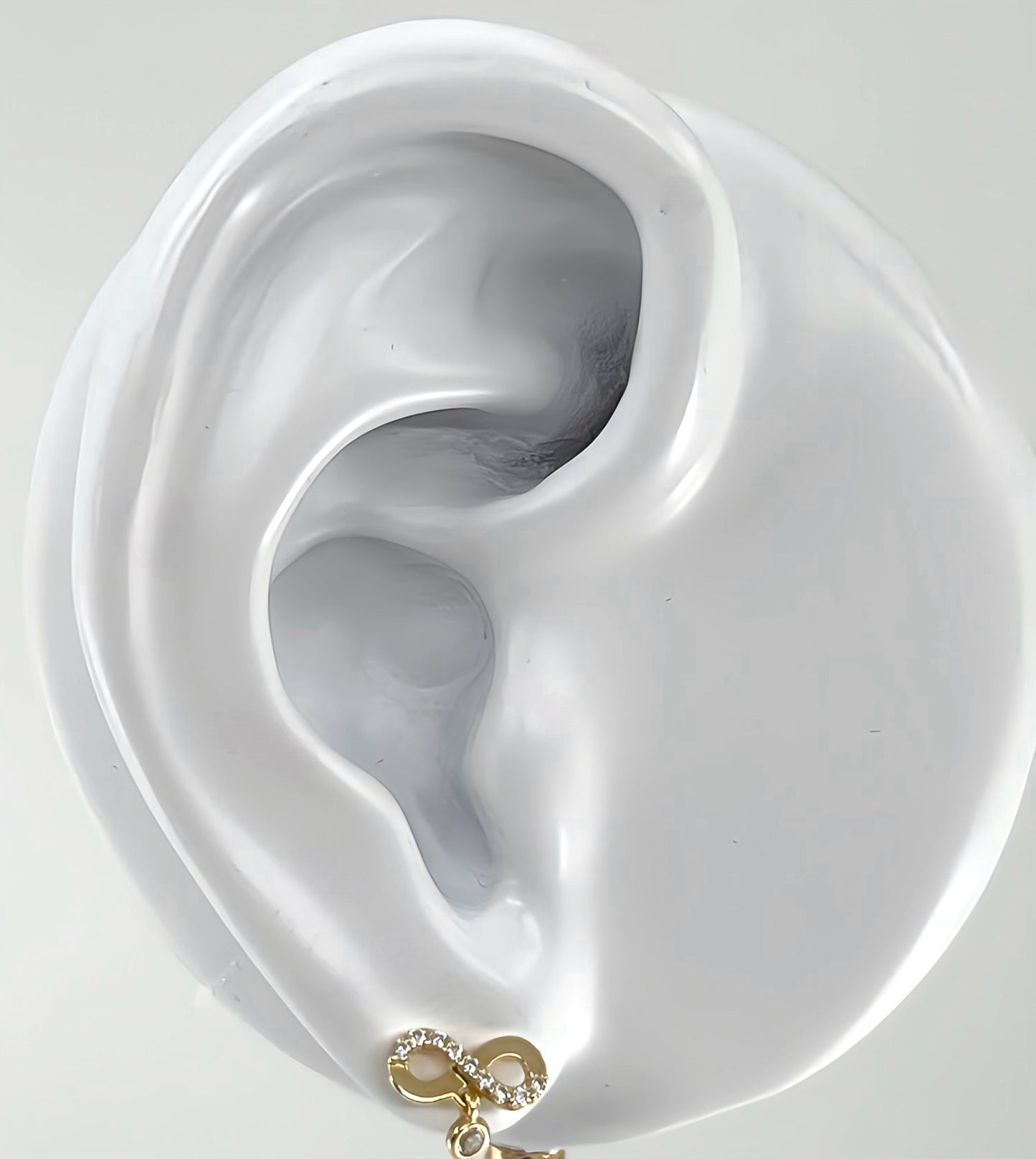 Infinity zirconia stud earrings