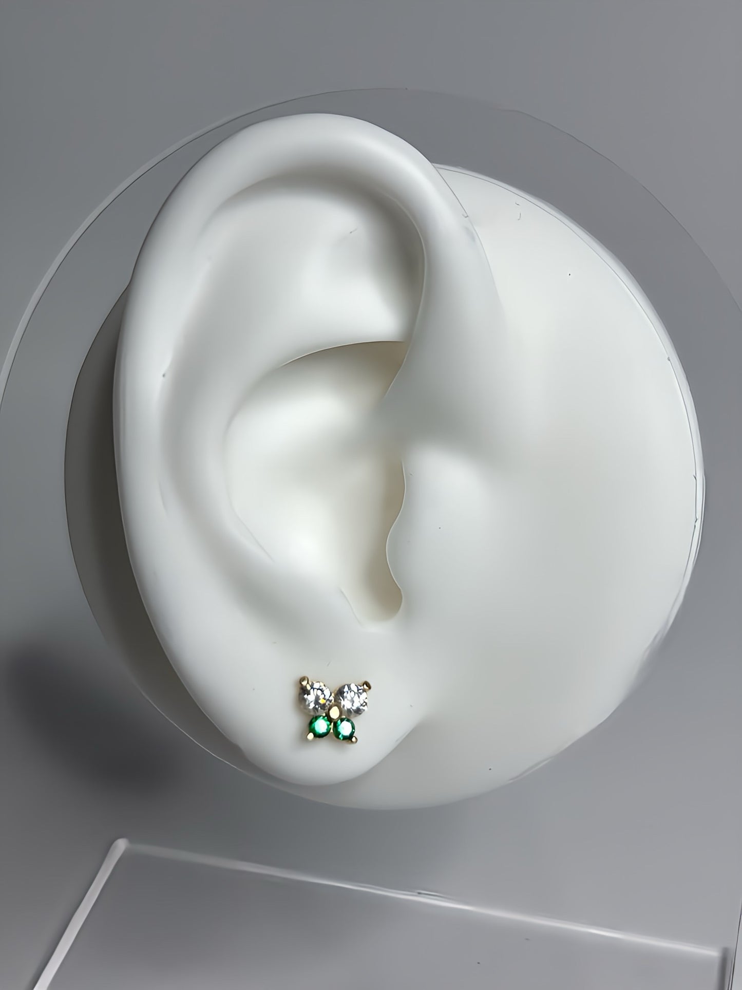 Green butterfly earrings