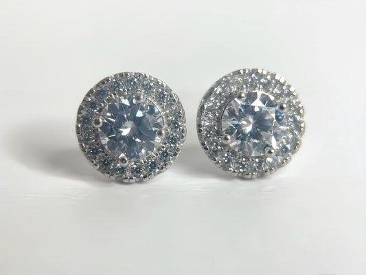 Round zirconia earrings