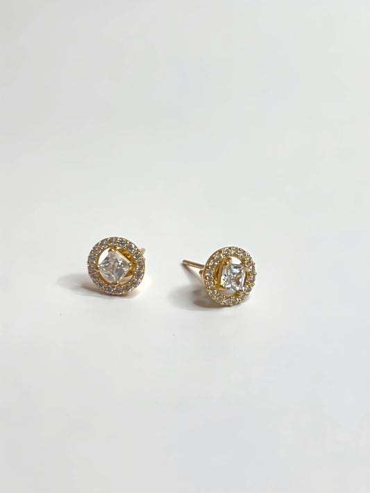 Zirconia round earrings