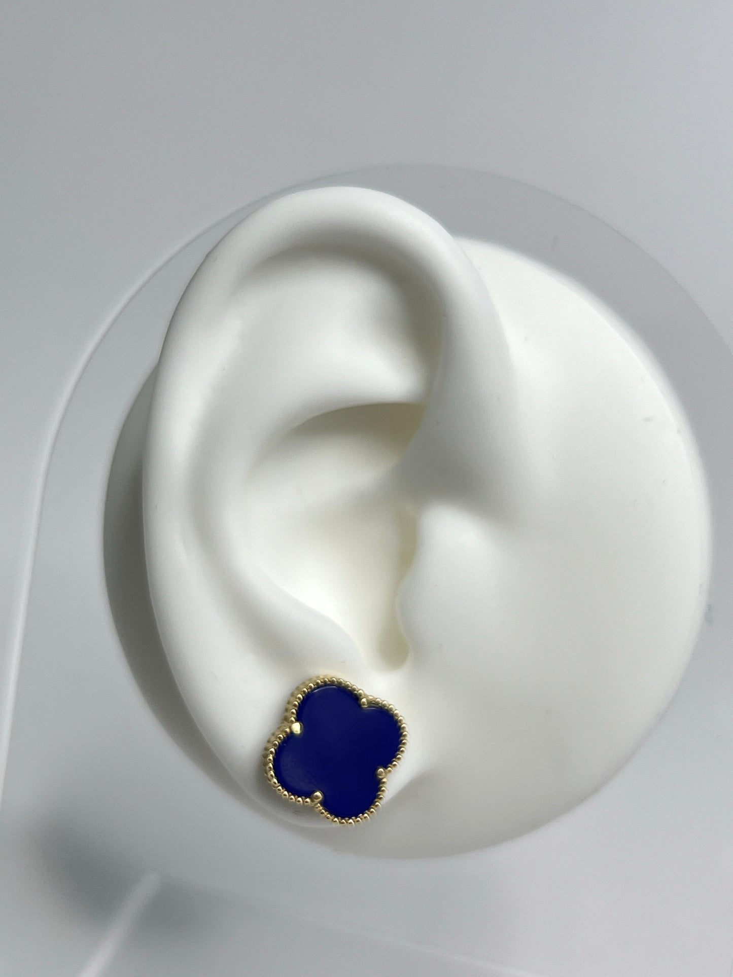 Blue clover earrings