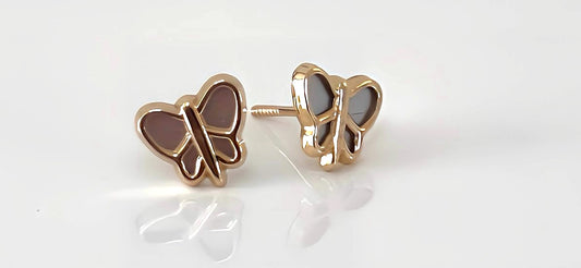 Butterfly crystal stud earrings