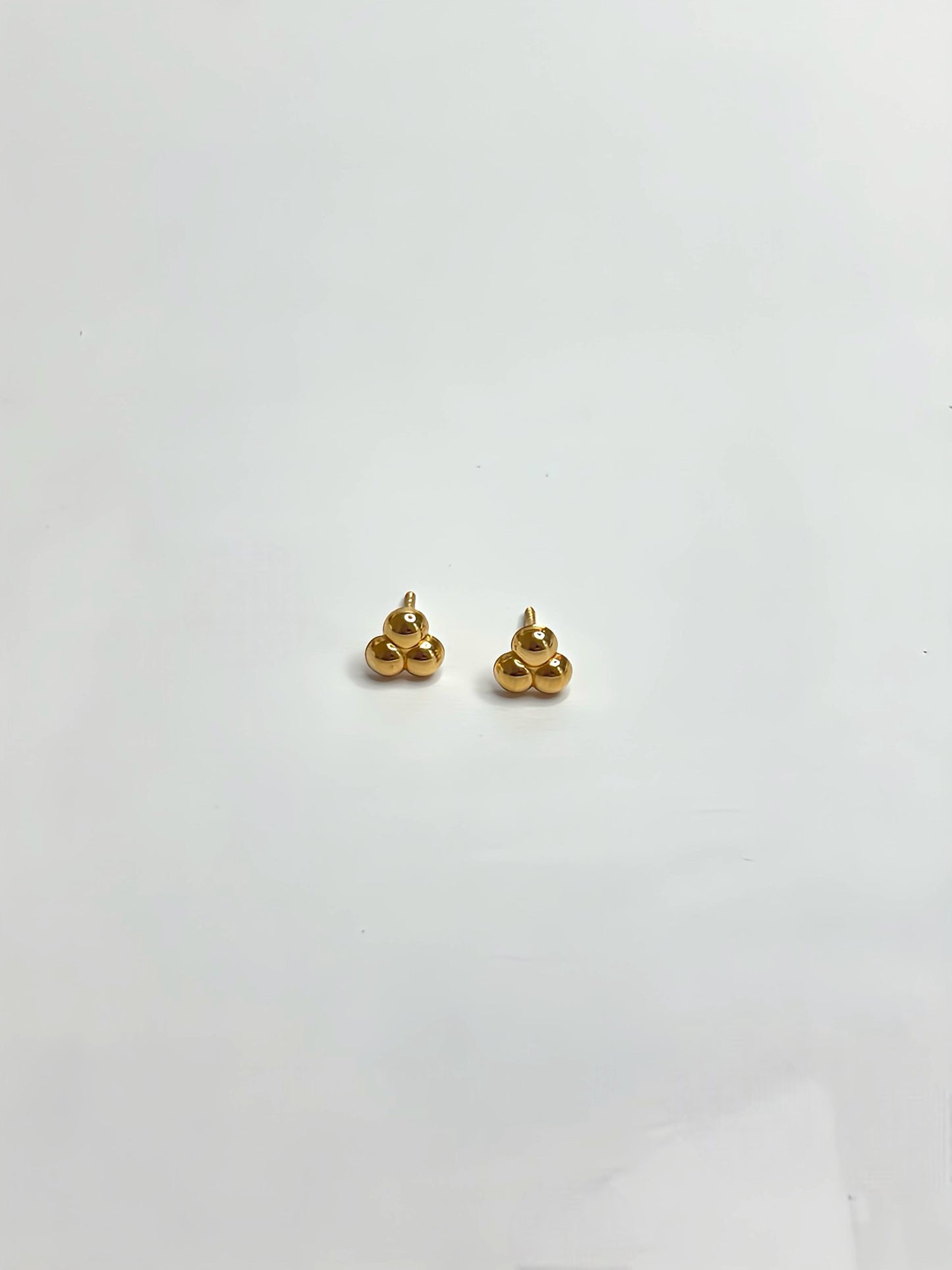 Triple ball stud earrings