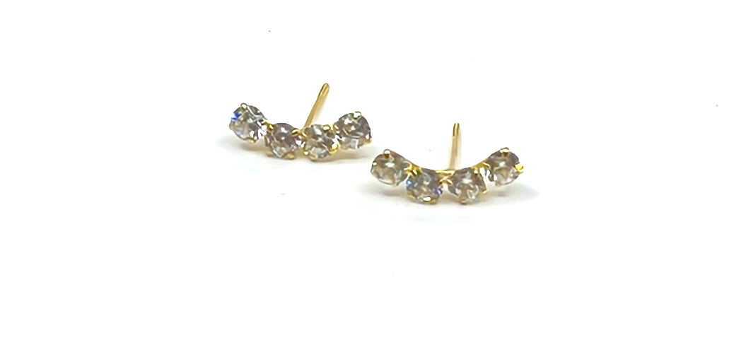 Zirconia ear crawler earrings