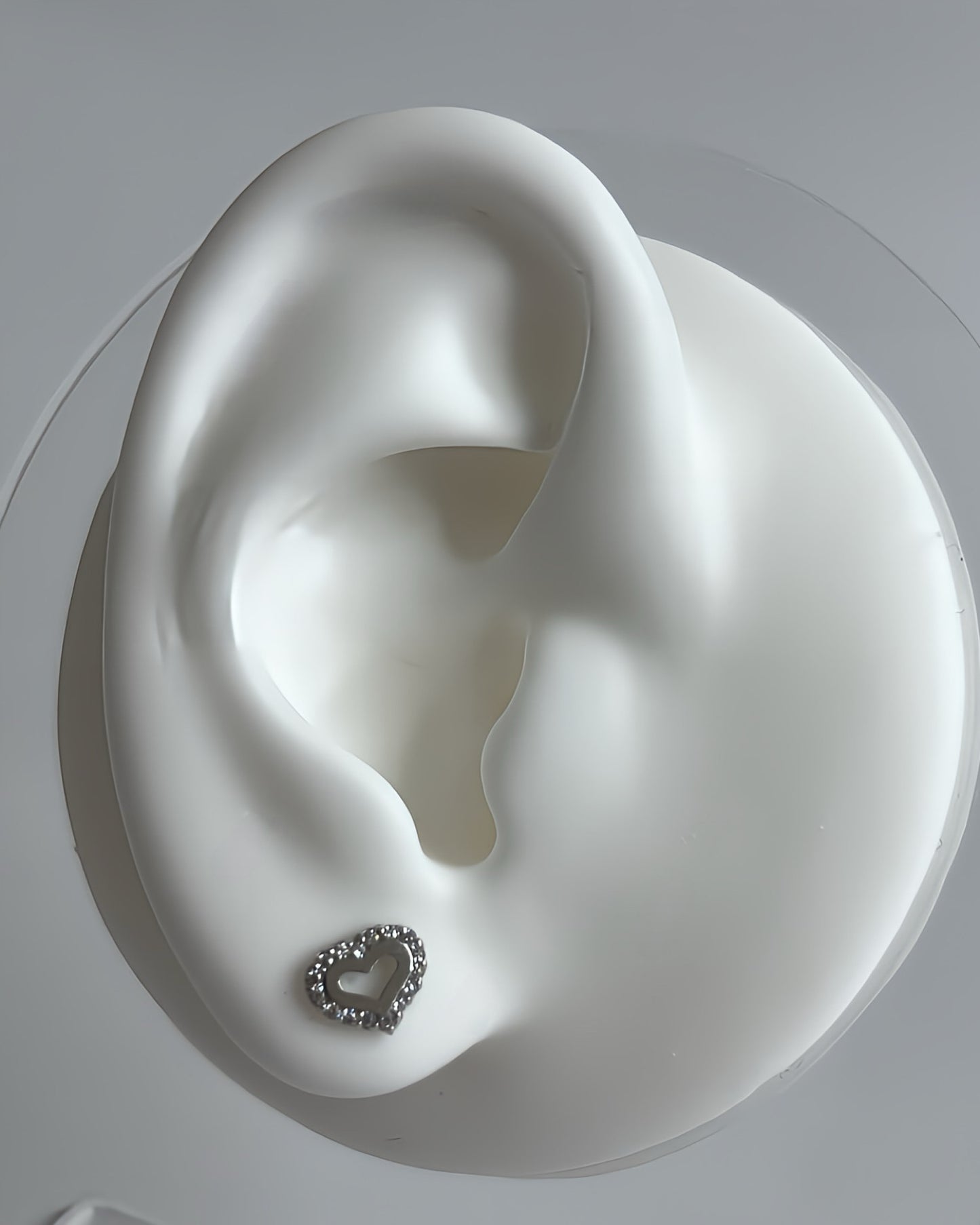 Heart zirconia earrings