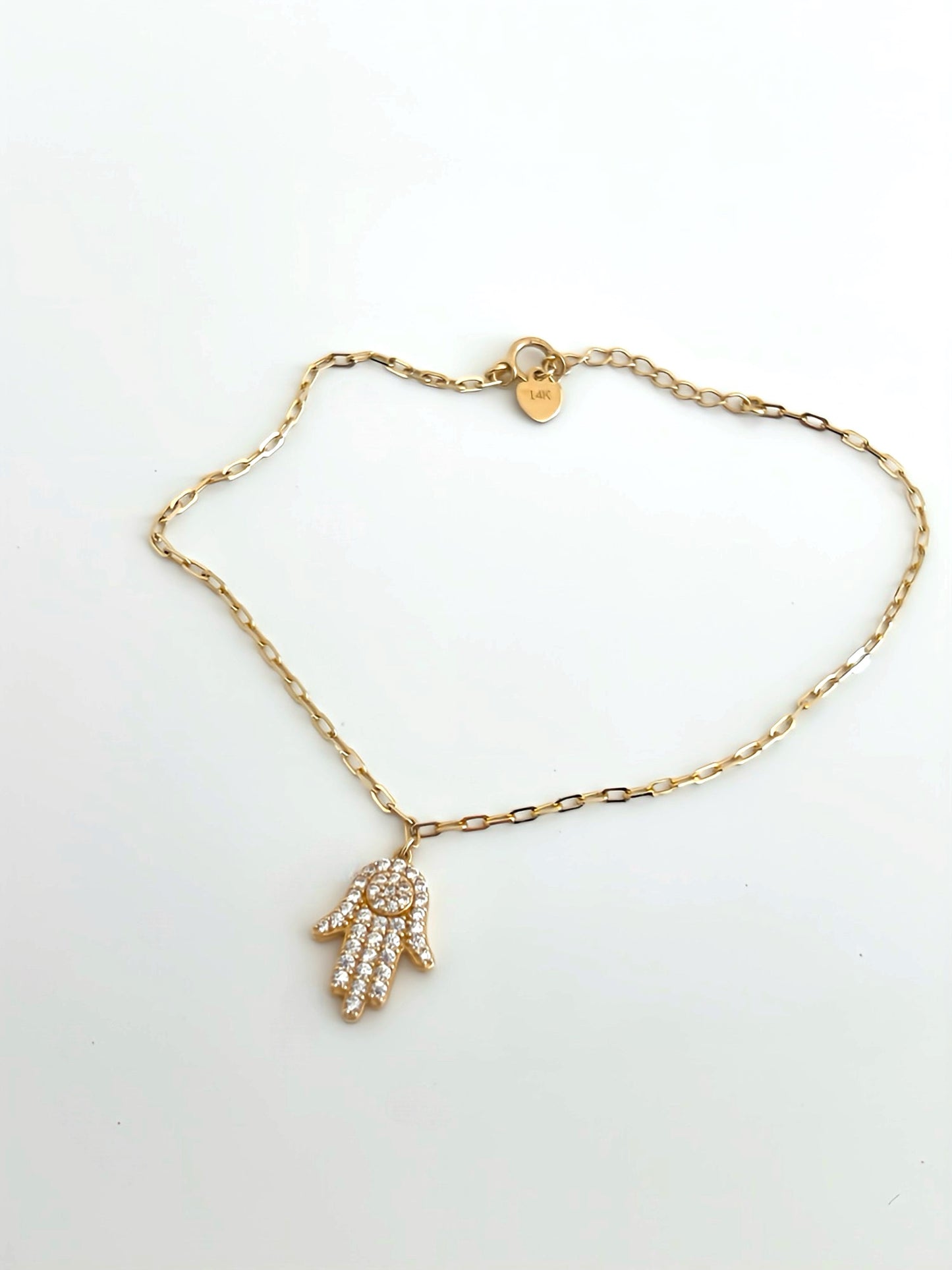 Zirconia hamsa bracelet