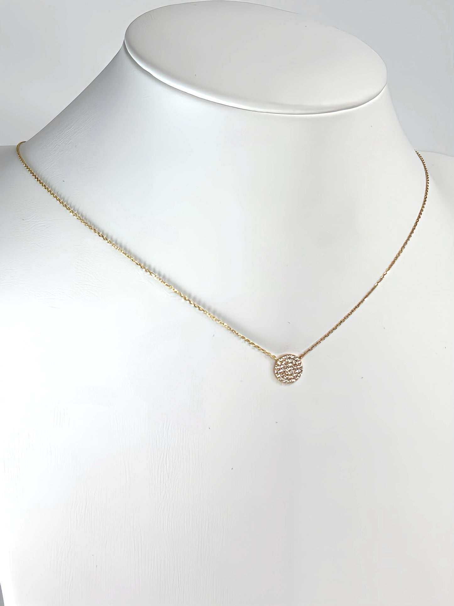 Zirconia Disc necklace